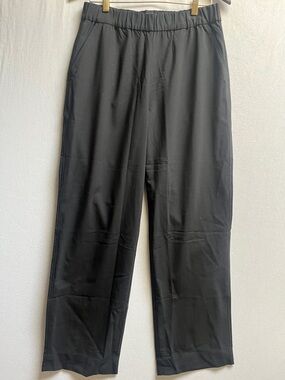 Unbound Merino Women’s Black Easy Travel Pants Merino Wool Tapered Size L